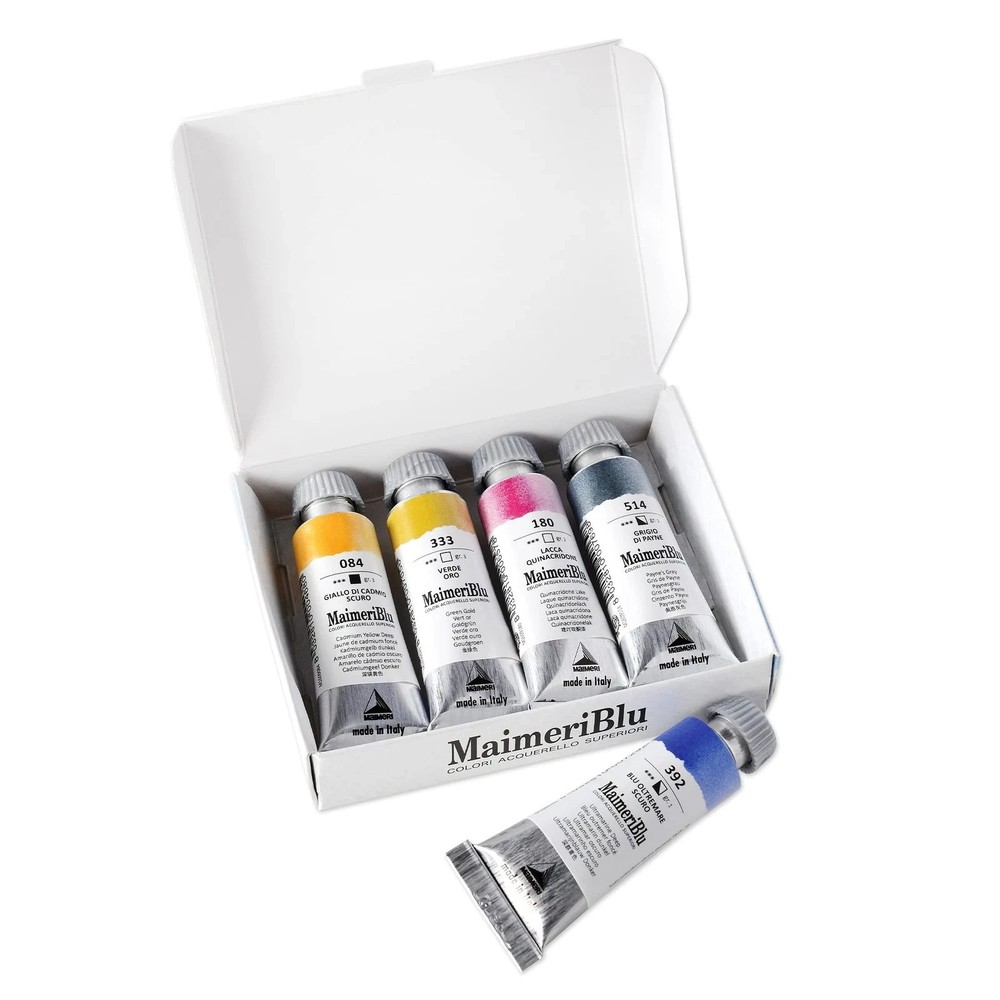 MaimeriBlu 12ml Introductory Single-Pigment Watercolor Paint Set – 5-Piece Pr…