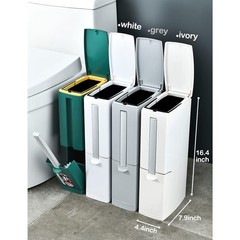 Slim Bathroom Trash Cans with Lid 4.4 Inches Wide/0.7 Gallon(3 Liters), Small…