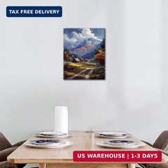 DIY Paint by Numbers, Mountain Landscape Adults’ Paint-by-Number Kits on Canvas,