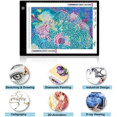 Diamond Painting Accessories A4 Light Pad, Upgraded Light Board High Brightne…