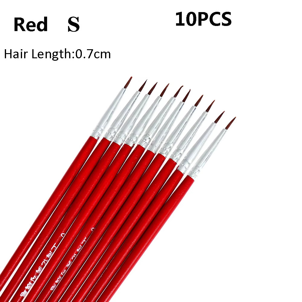 10Pcs 0.7/1.1/1.5Cm Fine Hand Painted Thin Hook Line Pen Art Supplies Drawing Ar