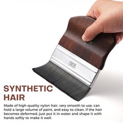 Wide Flat Paddle Paint Brush Set Short Handle Acrylic Fits 1/2/3/4 Inch 4 PCS