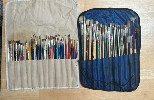 Lot of 102 Used Artists Brushes Various Brands: Daler & Rowney, Grumbacher, etc.