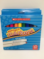 Scholastic washable markers broad tip ages 3 & up 10pack LOT OF 2