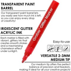 24 Glitter Markers Set Non-Toxic Water-Based Extra Fine Point Creative Art New