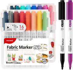 Fabric Marker 470 (SET A), Brush Tip, No Ironing Required Premium Fabric Markers