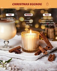 M&SENSE Soy Candles for Home Scented, Christmas Eggnog Non