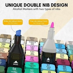 80 Colors Markers Graphic Drawing Painting Alcohol Art Dual Tip Sketch Pens Kit