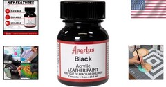1 Fl Oz Black Leather Paint – Non-Toxic, Quick-Drying & Customizable Solution