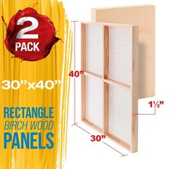 30″ x 40″ Gallery 1-1/2″ Profile Depth Artist Wood Pouring Panel Boards 2 Pack