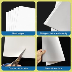 10 Pcs 22″ x 28″ Poster Board White Poster Paper Bulk, 250 GSM Thickness Visi…