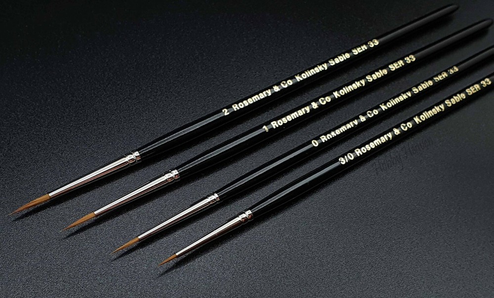 Rosemary & Co Serie 33 Miniature Brush Set (Sizes 3/0 0 1 2) Fast Shipping