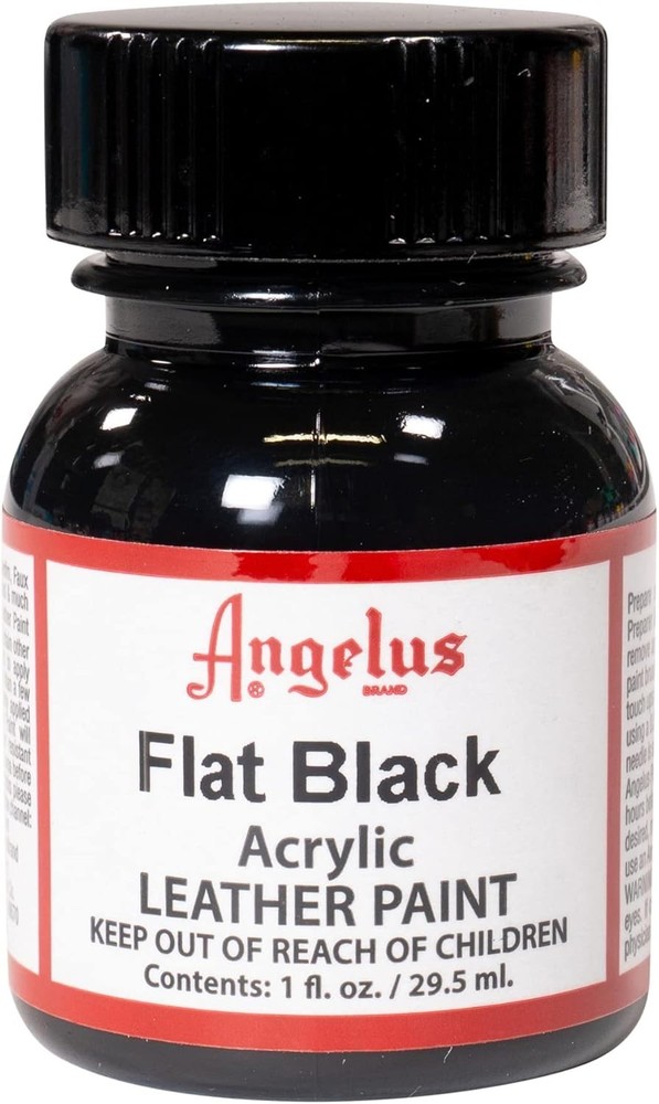 Professional Quality Flat Black Acrylic Leather Paint – 1 Fl Oz Bottle, USA Made