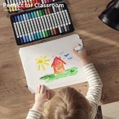 40 Colors Alcohol Markers, Premium Dual Tip Markers Set with Metal Box for Ar…
