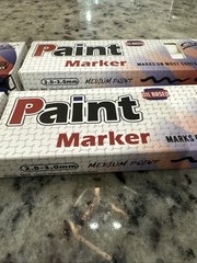 12 Pack 6 White 6 Blue Paint pens,Never Fade Oil-Based Paint White/Blue