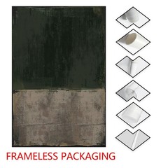 Dark Green Abstract Canvas Wall Art Painting Minimalist Modern Texture Painti…