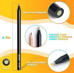 Rainbow Colored Pencils Multicolor for Drawing School Office Art Supplies 8Pcs