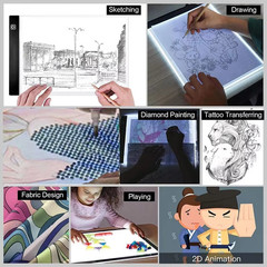 LED Light Pad Drawing Tablet A4 Tracing Board 3 Level Adjustable Brightness