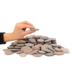 232-240 PCS Craft Rocks, 1.3-2.2 Round Grey Rocks, 18 Pounds