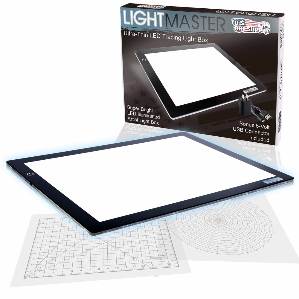 Lightmaster 12″ x 17″ A3 Light Box 12V Ultra-Thin Profile 110V AC Power Adapter
