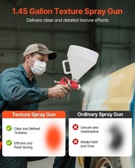 Air Texture Spray Gun, 1.45 Gallon Air Hopper Spray Gun, Professional Drywal…