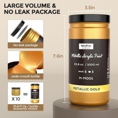 Acrylic Metallic Gold Paint – Ideal for Multi-surface