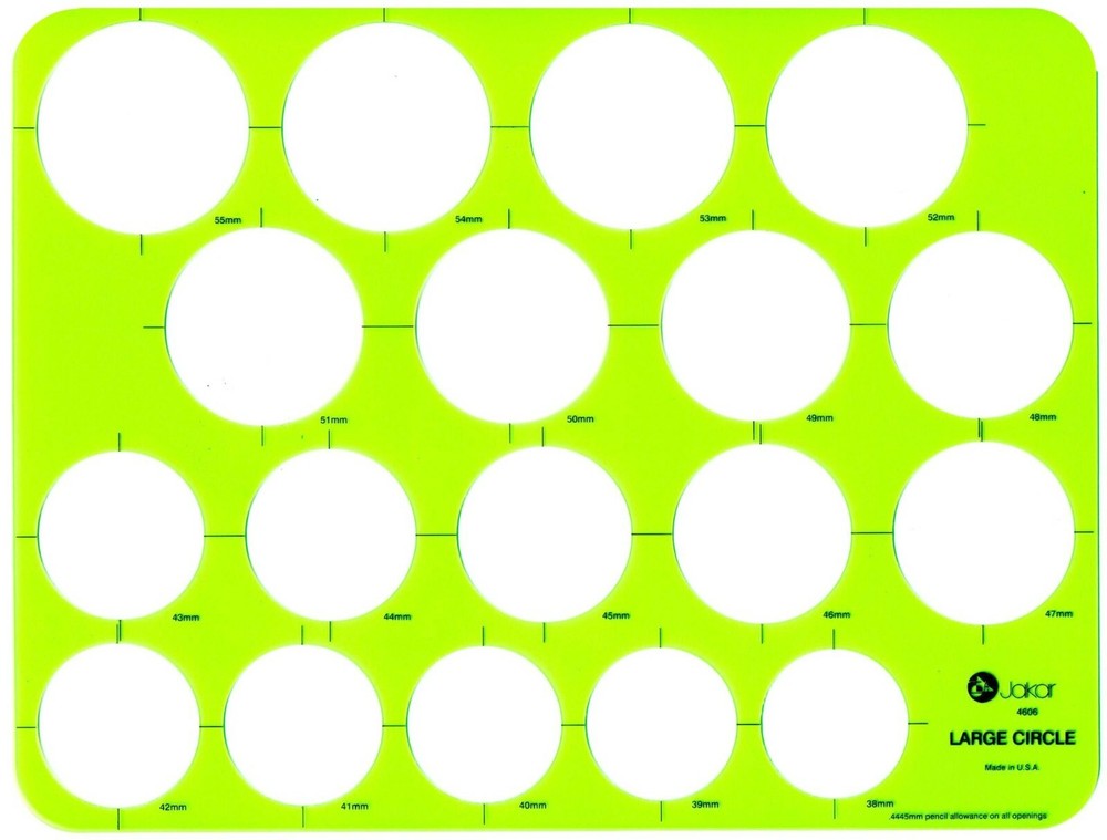 Jakar Large Circles Template Drawing Round Stencil 380 x 215mm 4606