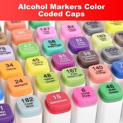 Alcohol Markers Set 60 Colors, Dual Tips Coloring Art Markers Set with Case &…