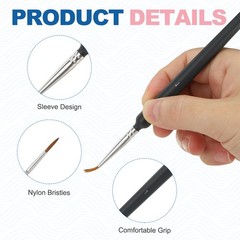 5Pcs Detail Paint Brushes 11mm Pointed Tip (1) Black