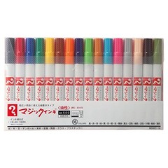Teranishi Chemical Magic Ink Oil-Based Pen No. 500 Fine Point 16 Colors M500C-16