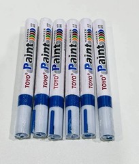6-PACK BLUE Tire Lettering Paint Marker Pen,Waterproof Permanent Automotive