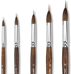 Watercolor Brushes Set – 5Pcs Extended Needle Point Artist Paint Brushes Prof…