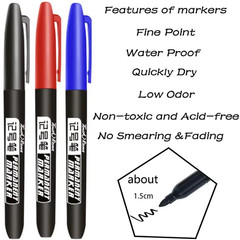 6Pcs Permanent Marker Pens Waterproof Ink Sketch Drawing Art School Set