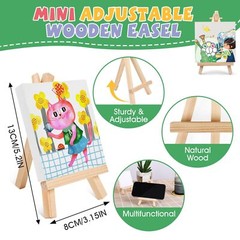 Mini Acrylic Paint Set with Canvas Easel and Brushes Perfect for Beginners