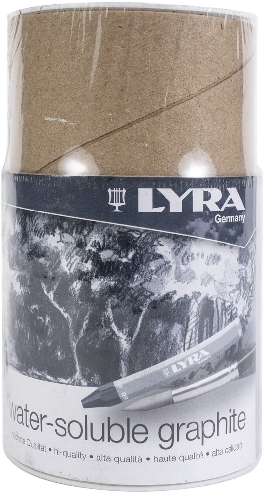 Lyra Graphite Water-Soluble Crayons 24/Pkg-Assorted 2B, 6B, 9B – L5633240