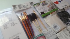 Lot of Miscellaneous Art and Craft Supplies Mixed Items Paint Brush, tags n More