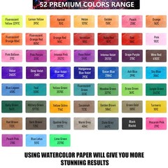 AOTEMOON 60 Watercolor Pens Set Includes 52 Vivid Colors, Real Brush Tips Pai…