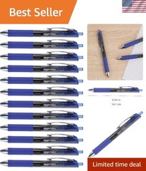 Fine Point Blue Gel Pens 0.7mm – Pack of 12, Quick Drying and Comfortable Grip