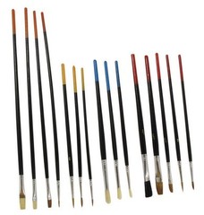 Artist Painting Brush Set 15 Natural Hair Brushes Hobby Craft Paint Kit Supplies