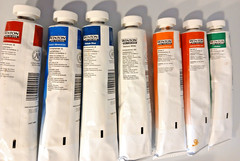 large tubes of oil paint 7 Winton Oil Colors 1 Grumbacher® 1 Permalba®