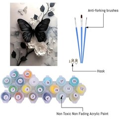 Butterfly Paint by Numbers Kit for Adults Beginner with Framed,Easy Adult Paint