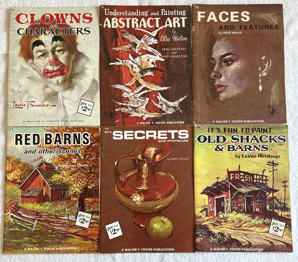 Lot of 6 VTG Walter T Foster How to Paint & Art Instruction Books Complete VGC 3