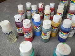 Delta Ceramcoat Acrylic Craft Paint Lot of (31) 2 oz & (3) 8 Oz Used Vintage