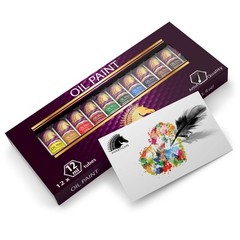 Oil Paint Set – 12 x 12ml Tubes – Lightfast – Heavy Body – Oil-based Vibrant