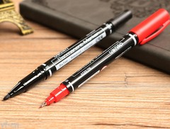 10pcs Delistar 1mm/0.5mm Twin Tip Permanent Marker Pen Waterproof Dry Fast 6824
