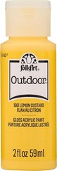 Outdoor Acrylic Paint 2oz Lemon Custard Gloss Non Toxic Water Resistant Craft