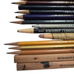 Vintage Artist Pencil Lot Col-Erase Eberhard Faber Venus Conté Charcoal Drafting