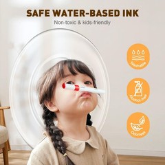 Washable Dual Tip Markers for Kids Ages 4-8, Brush & Chisel Tip, Water-Based …