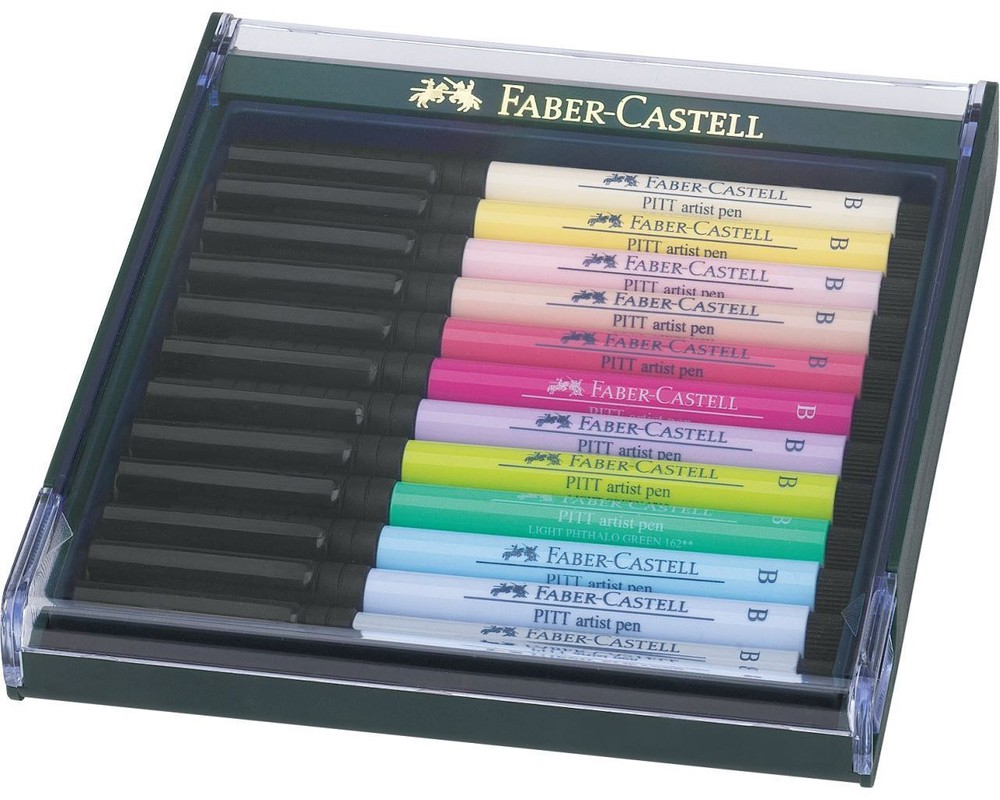 Faber-Castell Pitt Artist Pen Brush 12 Piece Pastels Set FC267420