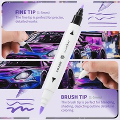 40 Colors Alcohol Markers, Premium Dual Tip Markers Set with Metal Box for Ar…